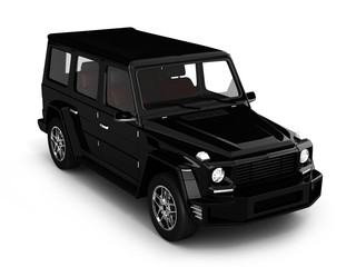 black suv on white background 3d