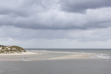 dunes and beach of eastern part on the island of vlieland in the