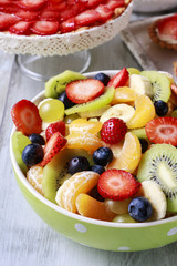 Big bowl with fruit salad