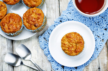 healthy walnuts dried apricots carrot oats muffins