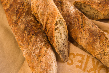 Fresh Alpine Baguettes with Pumpkin, Sesame, Chia and Flax Seeds