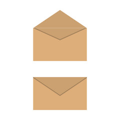 Yellow paper envelopes, vector illustration.