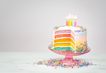 Colorful Birthday Cake with Sprinkles