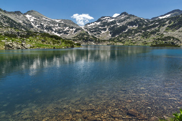 Amazing Panorama of Demirkapiyski chuki and Dzhano peaks, Popovo lake, Pirin Mountain, Bulgaria