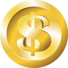 Money flat icon gold dollar symbol stack of coins. Vector illustration for web and commercial use.