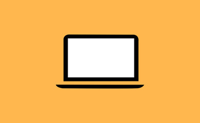 Vector laptop pc icon on flat background