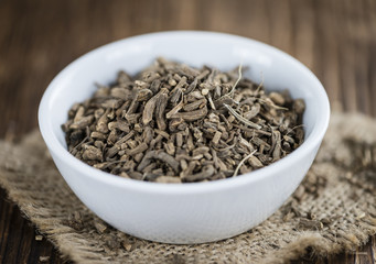 Heap of valerian roots (close-up shot)