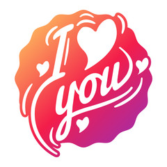 I love You vector logo badge