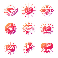I love You vector logo badges