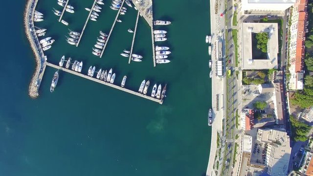 Aerial view of marina in Split