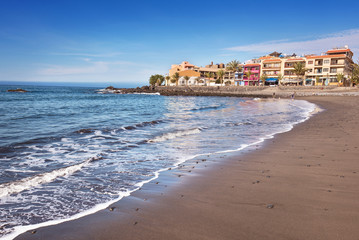 Scenic view of Valle Gran Rey beach in La Gomera, Canary islands, Spain.