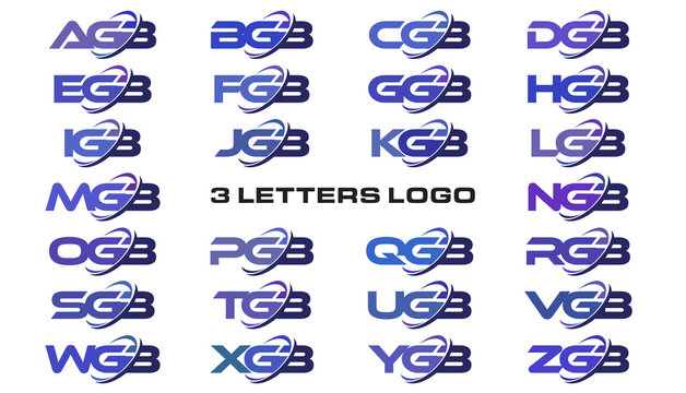 3 letters modern swoosh logo AGB, BGB, CGB, DGB, EGB, FGB, GGB, HGB, IGB, JGB, KGB, LGB, MGB, NGB, OGB, PGB, QGB, RGB, SGB, TGB, UGB, VGB, WGB, XGB, YGB, ZGB
