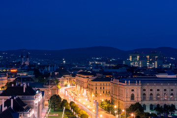 Fototapeta na wymiar Museumsquartier at Vienna at Night