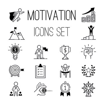 Motivations icons vector set.