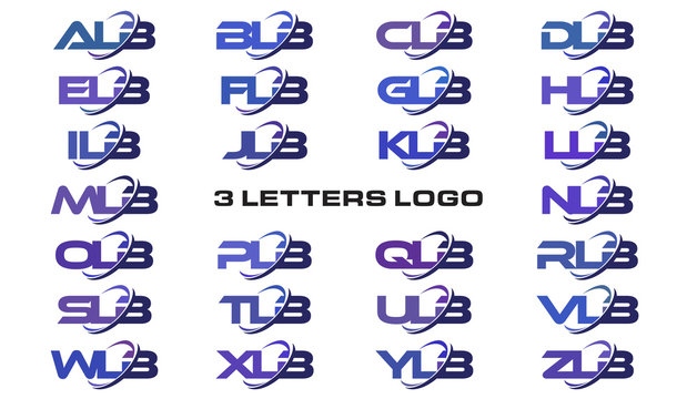 3 letters modern swoosh logo ALB, BLB, CLB, DLB, ELB, FLB, GLB, HLB, ILB, JLB, KLB, LLB, MLB, NLB, OLB, PLB, QLB, RLB, SLB, TLB, ULB, VLB, WLB, XLB, YLB, ZLB
