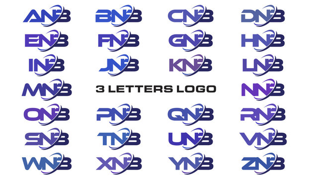 3 letters modern swoosh logo ANB, BNB, CNB, DNB, ENB, FNB, GNB, HNB, INB, JNB, KNB, LNB, MNB, NNB, ONB, PNB, QNB, RNB, SNB, TNB, UNB, VNB, WNB, XNB, YNB, ZNB