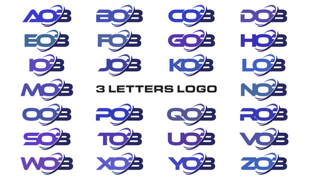 3 letters modern swoosh logo AOB, BOB, COB, DOB, EOB, FOB, GOB, HOB, IOB, JOB, KOB, LOB, MOB, NOB, OOB, POB, QOB, ROB, SOB, TOB, UOB, VOB, WOB, XOB, YOB, ZOB