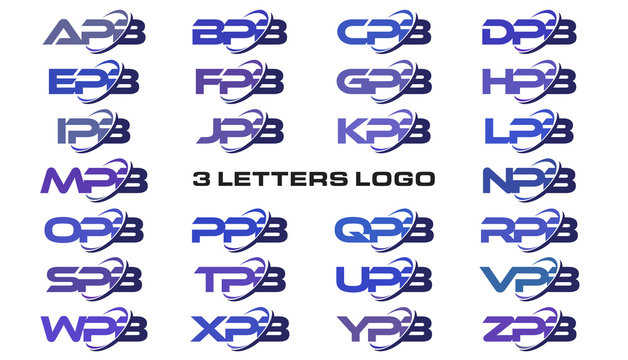 3 letters modern swoosh logo APB, BPB, CPB, DPB, EPB, FPB, GPB, HPB, IPB, JPB, KPB, LPB, MPB, NPB, OPB, PPB, QPB, RPB, SPB, TPB, UPB, VPB, WPB, XPB, YPB, ZPB