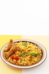 チキンとドライカレーライス