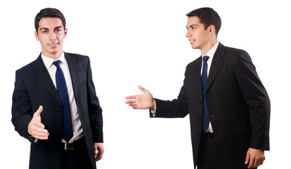 Young businessman isolated on white