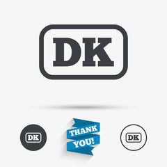 Denmark language sign icon. DK translation.