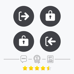 Login and Logout icons. Sign in icon. Locker.