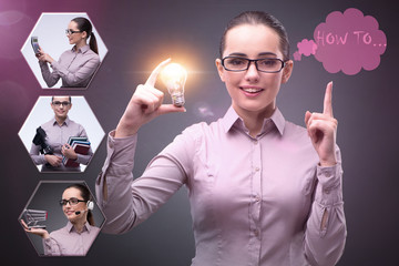 Young businesswoman in bright idea concept