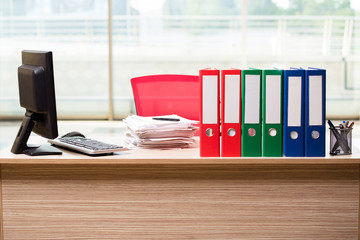 Office binders on the desk
