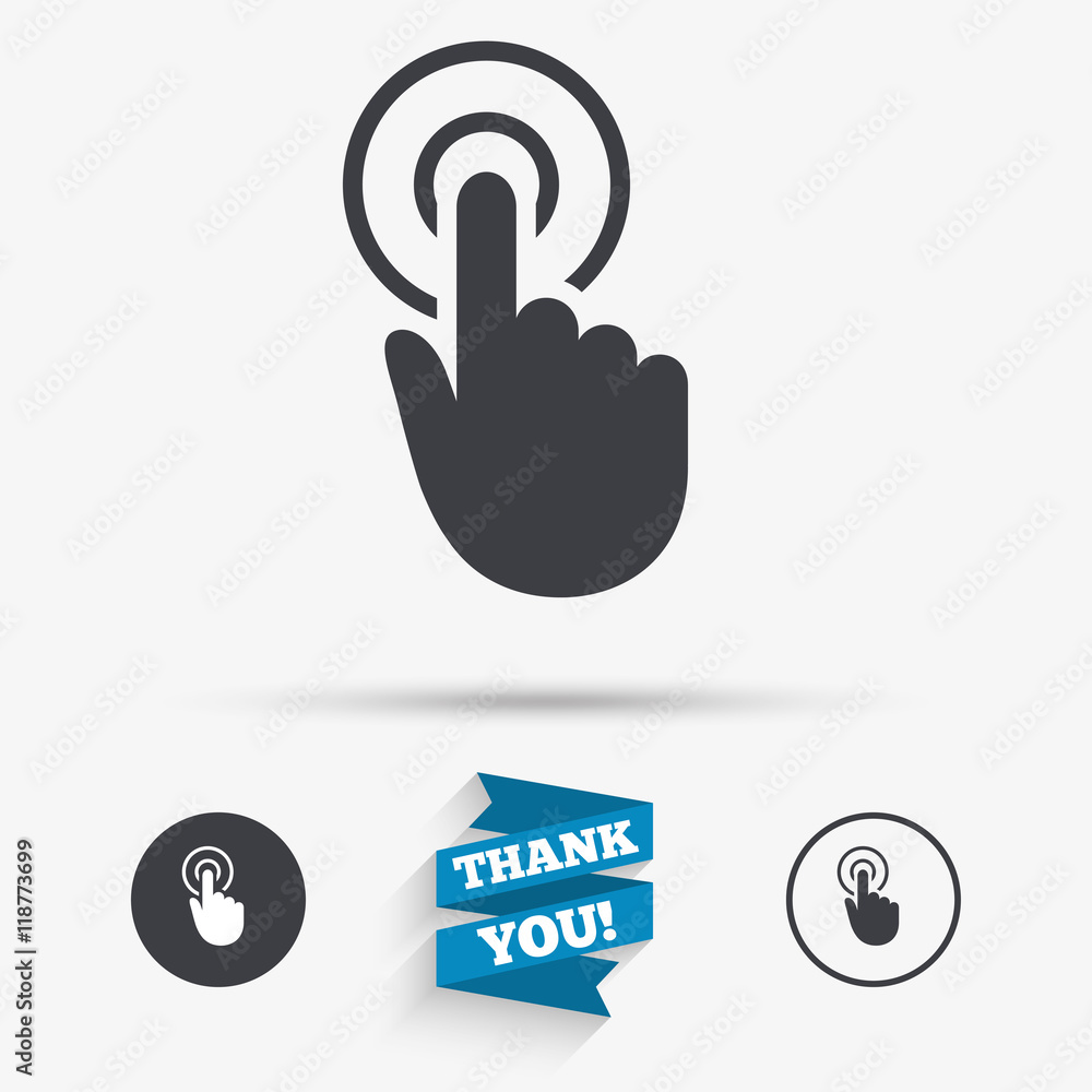 Poster hand cursor sign icon. hand pointer symbol.