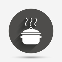 Cooking pan sign icon. Boil or stew food symbol.