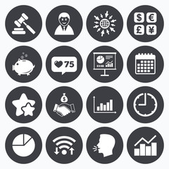 Money, cash and finance icons. Handshake sign.