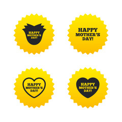 Happy Mothers's Day icons. Mom love symbols.