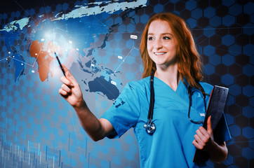 Woman doctor in medivac concept