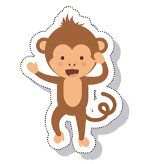 funny monkey isolated icon vector illustration design