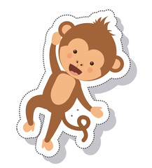 funny monkey isolated icon vector illustration design