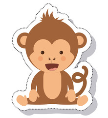funny monkey isolated icon vector illustration design