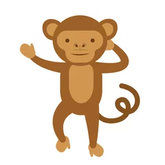 Stof per meter Aap funny monkey isolated icon vector illustration design