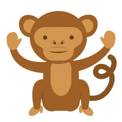funny monkey isolated icon vector illustration design