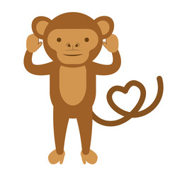 funny monkey isolated icon vector illustration design