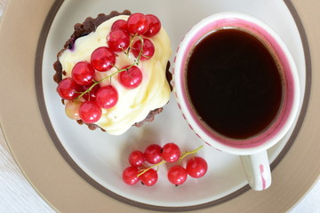 homemade cake with berries