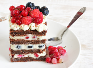 homemade cake with berries