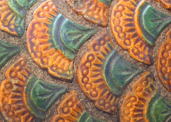 Stucco design of native thai style on the Wall