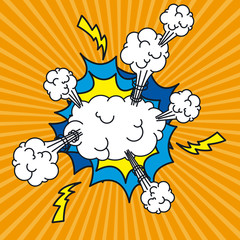 explosion pop art style vector illustration design