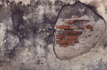 cracked concrete vintage brick wall background