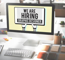 Hiring Graphic Designer Creative Sketch Visual Concept