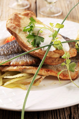 Pan fried trout and baked potato