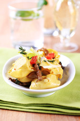 Stuffed pasta and mushrooms