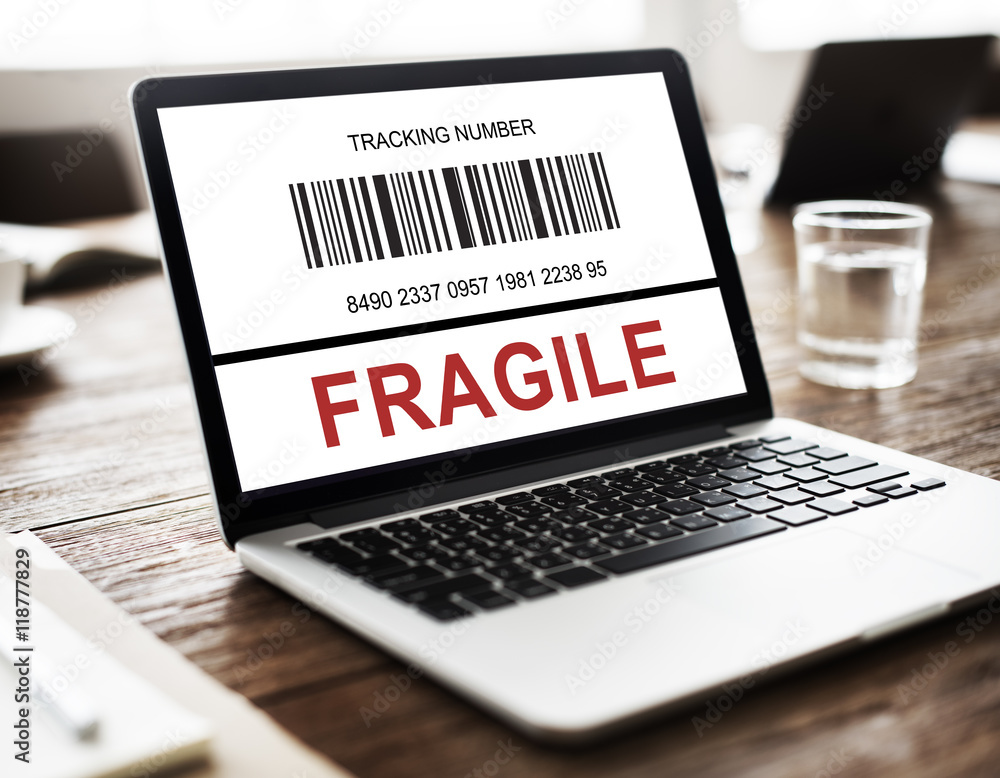 Poster fragile package delivery export import concept