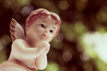 Angelic cupid statue, valentine day or wedding, marry concept