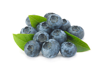 Blueberry on white background